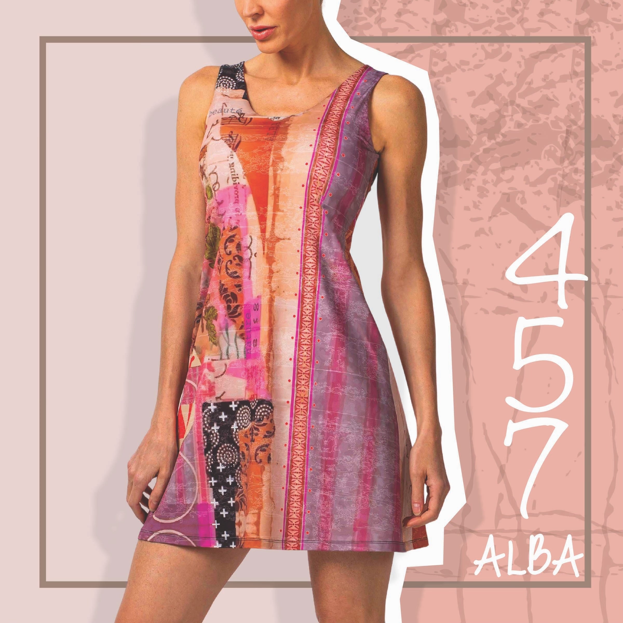volt design dress VOLT DESIGN Long Sleeve A-Line Abstract Art Printed Modern Mini Dress CASA Sz 4