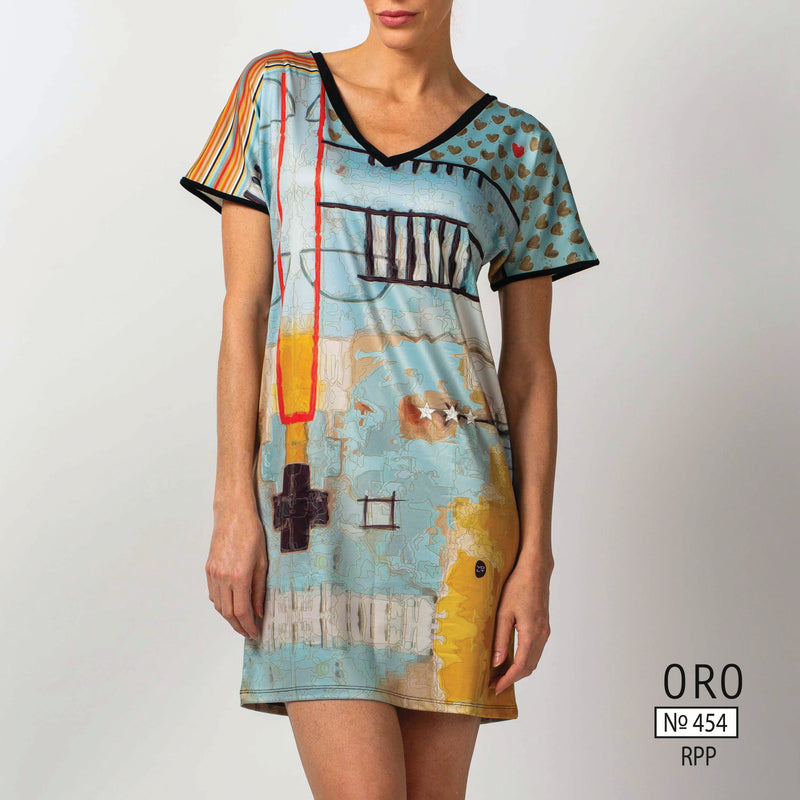 Robe T-Shirt dans sa pochette no.454-Oro