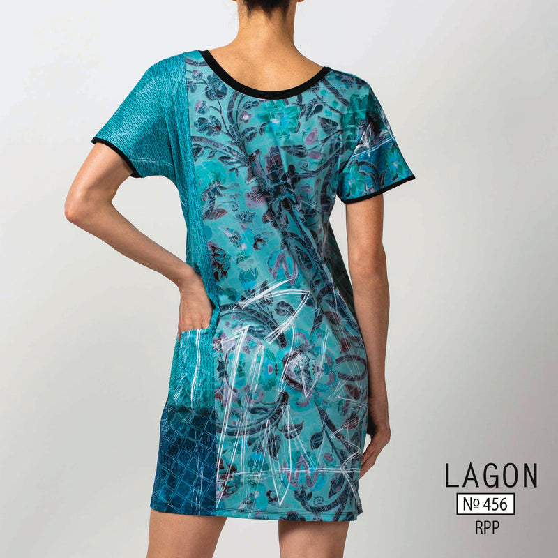 Robe T-Shirt dans sa pochette no.456-Lagon