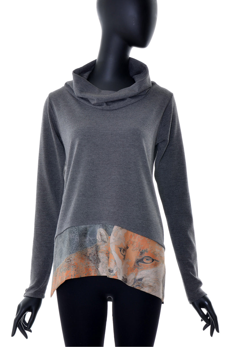 Pull Col Châle à Bande Imprimée