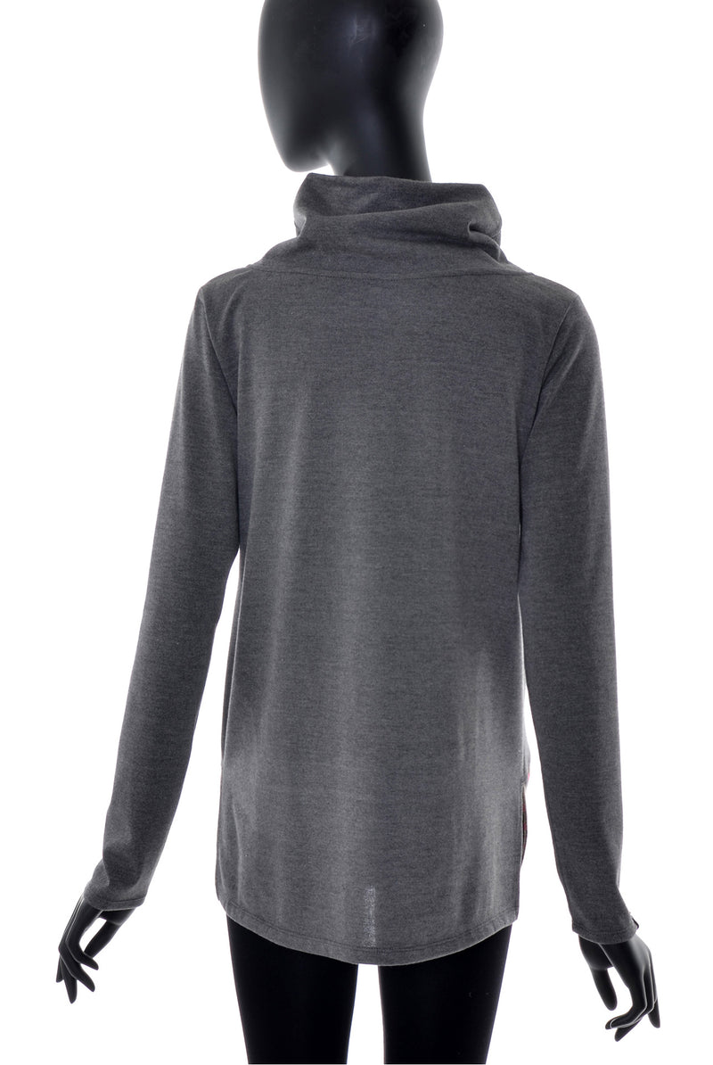 Pull Col Châle à Bande Imprimée