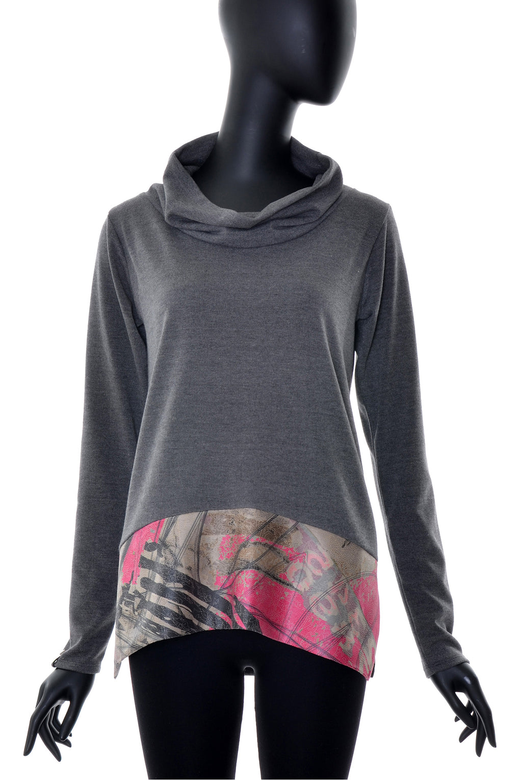 Pull Col Châle à Bande Imprimée