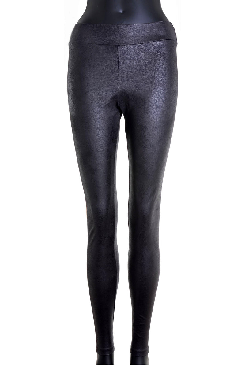 Legging à Bande Texture Cuir