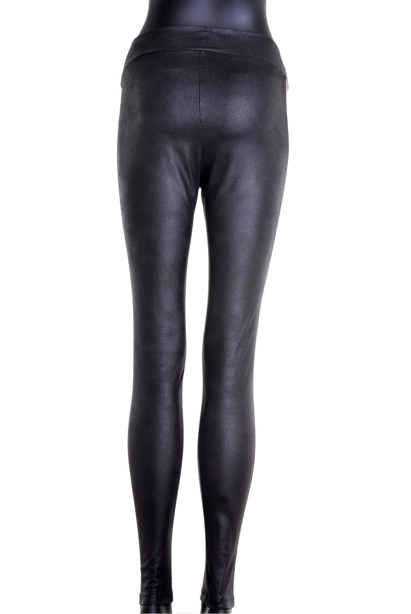 Legging à Bande Texture Cuir