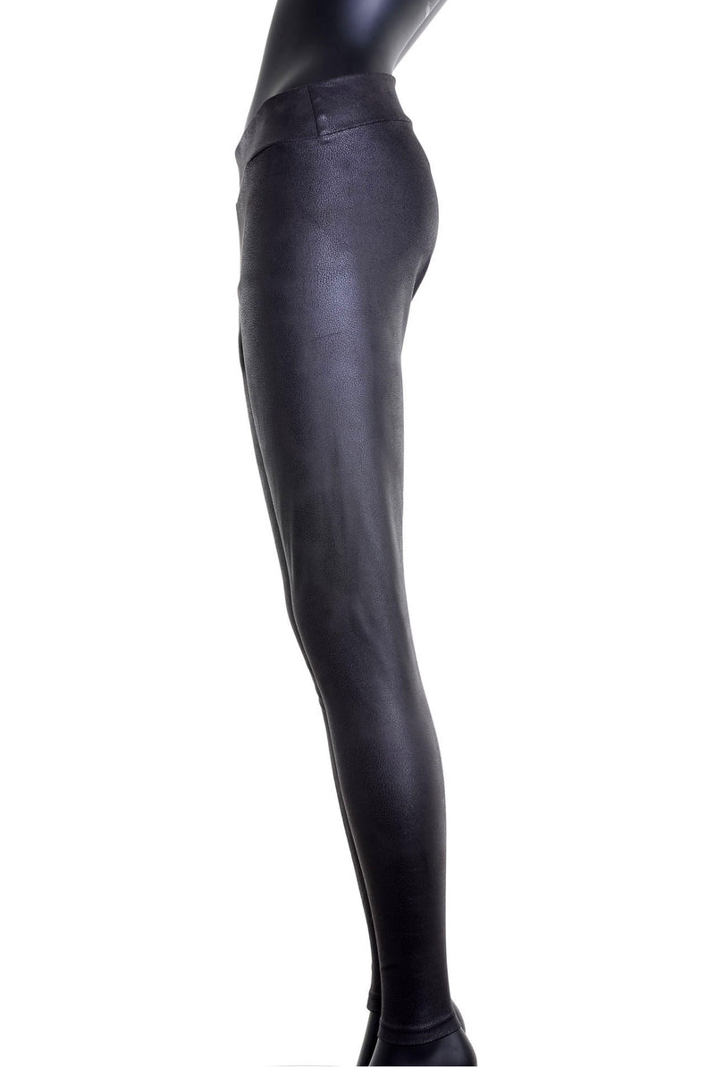Legging à Bande Texture Cuir