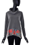 Pull Col Châle à Bande Imprimée