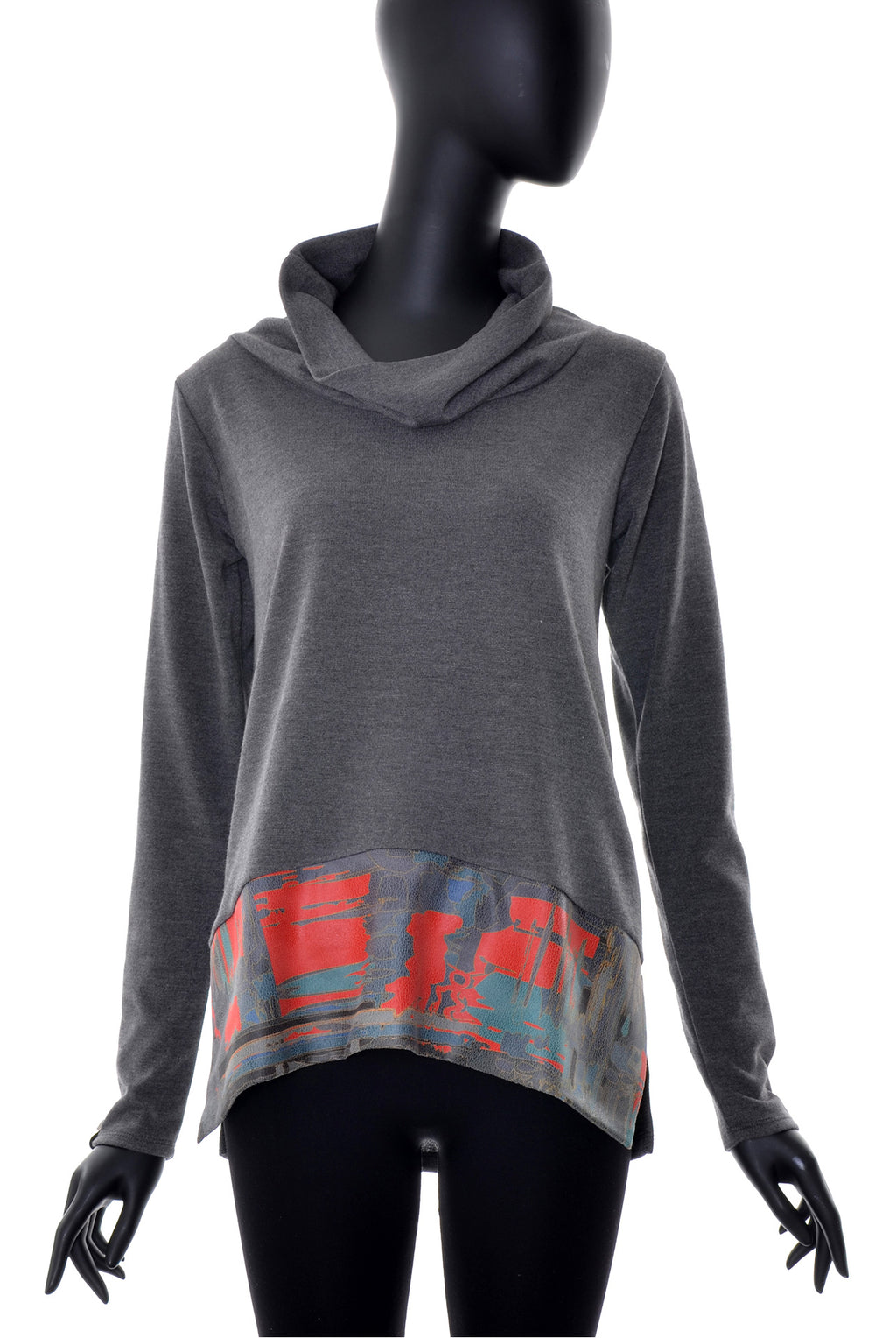 Pull Col Châle à Bande Imprimée
