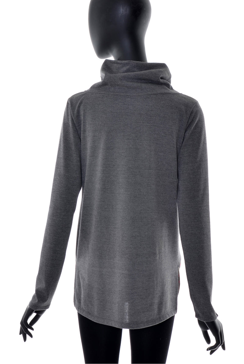 Pull Col Châle à Bande Imprimée