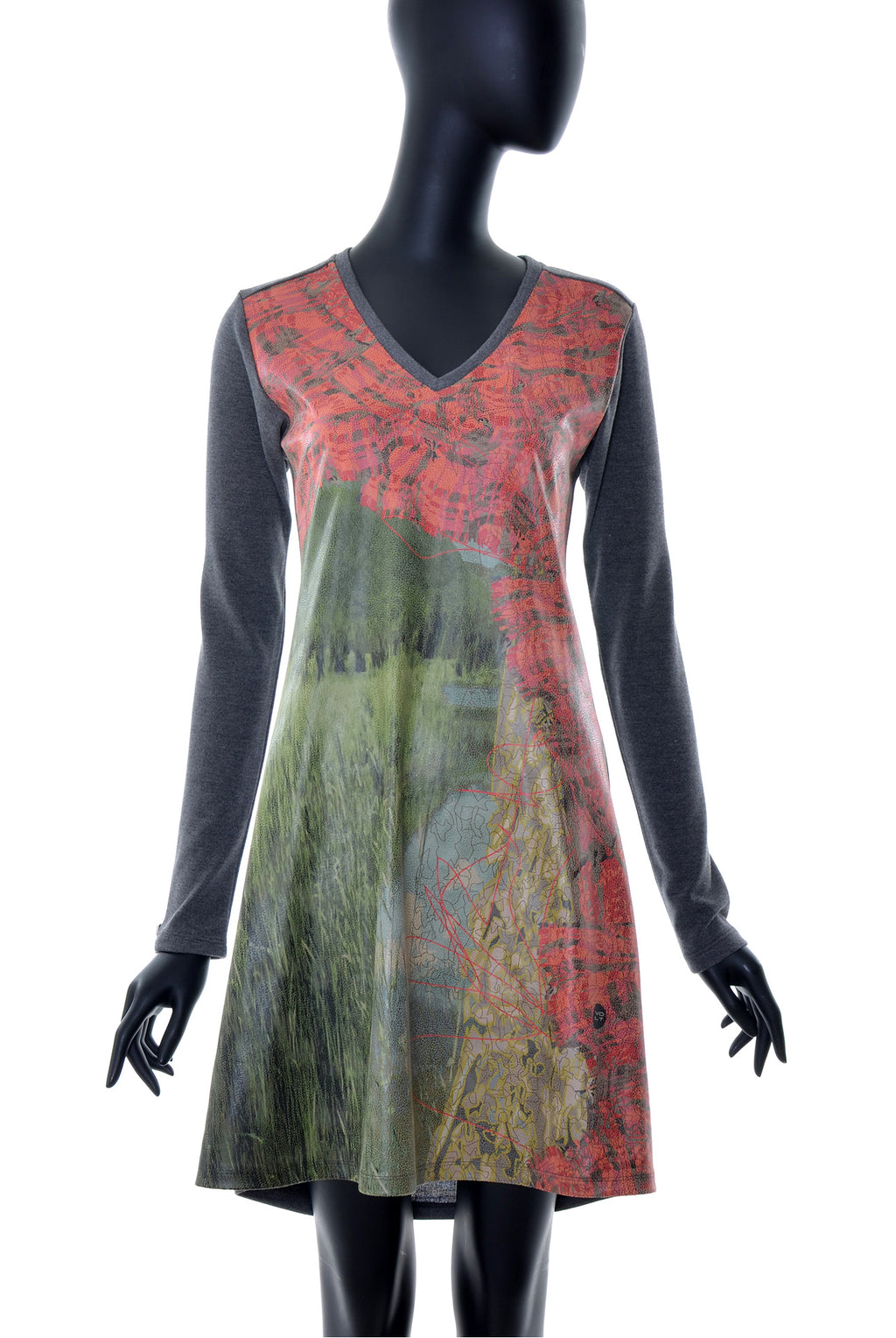 Robe évasée manches longues