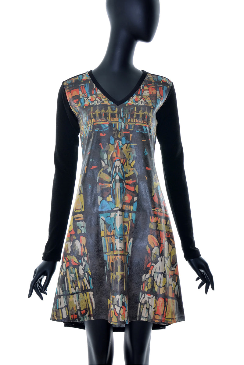Robe évasée manches longues