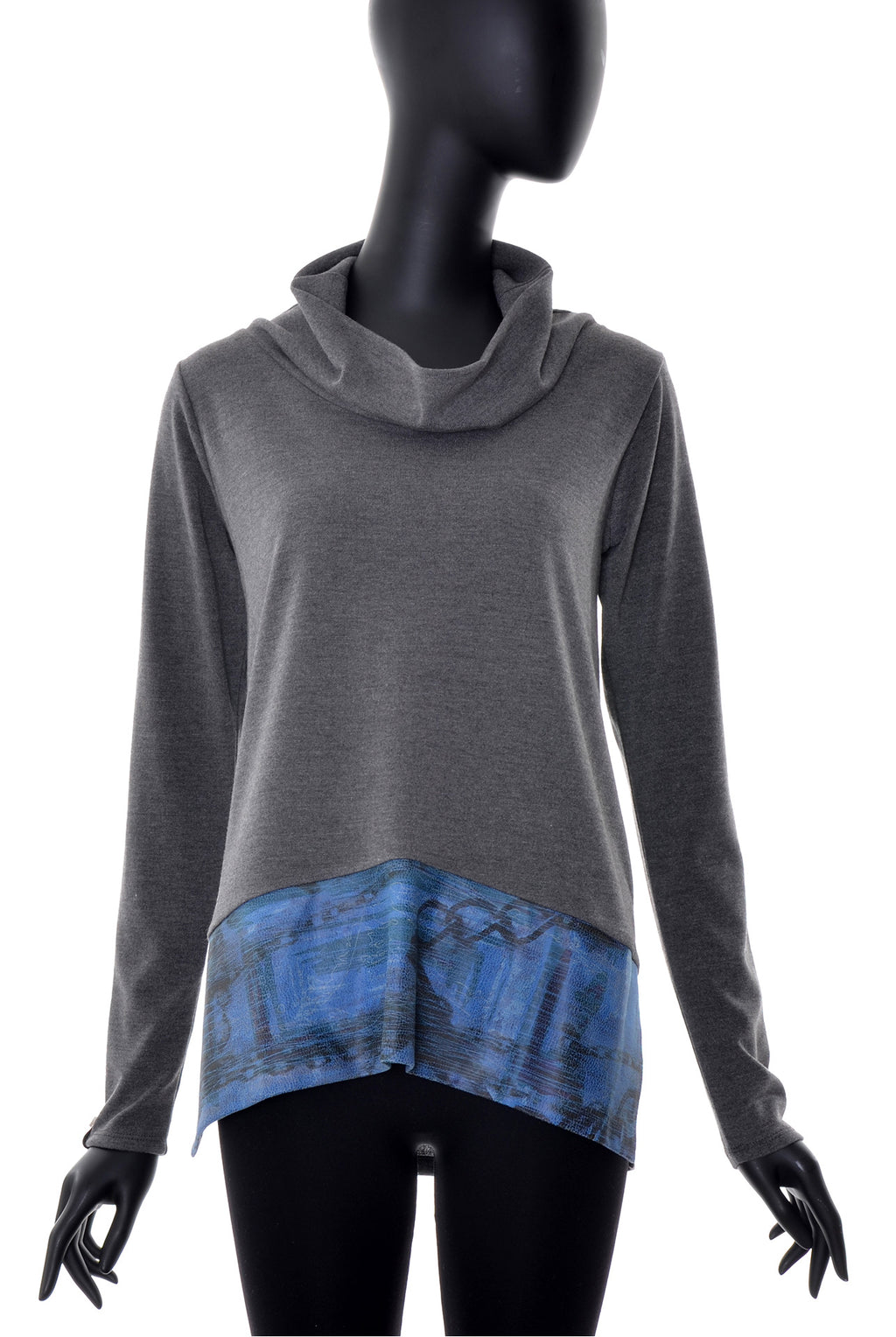 Pull Col Châle à Bande Imprimée