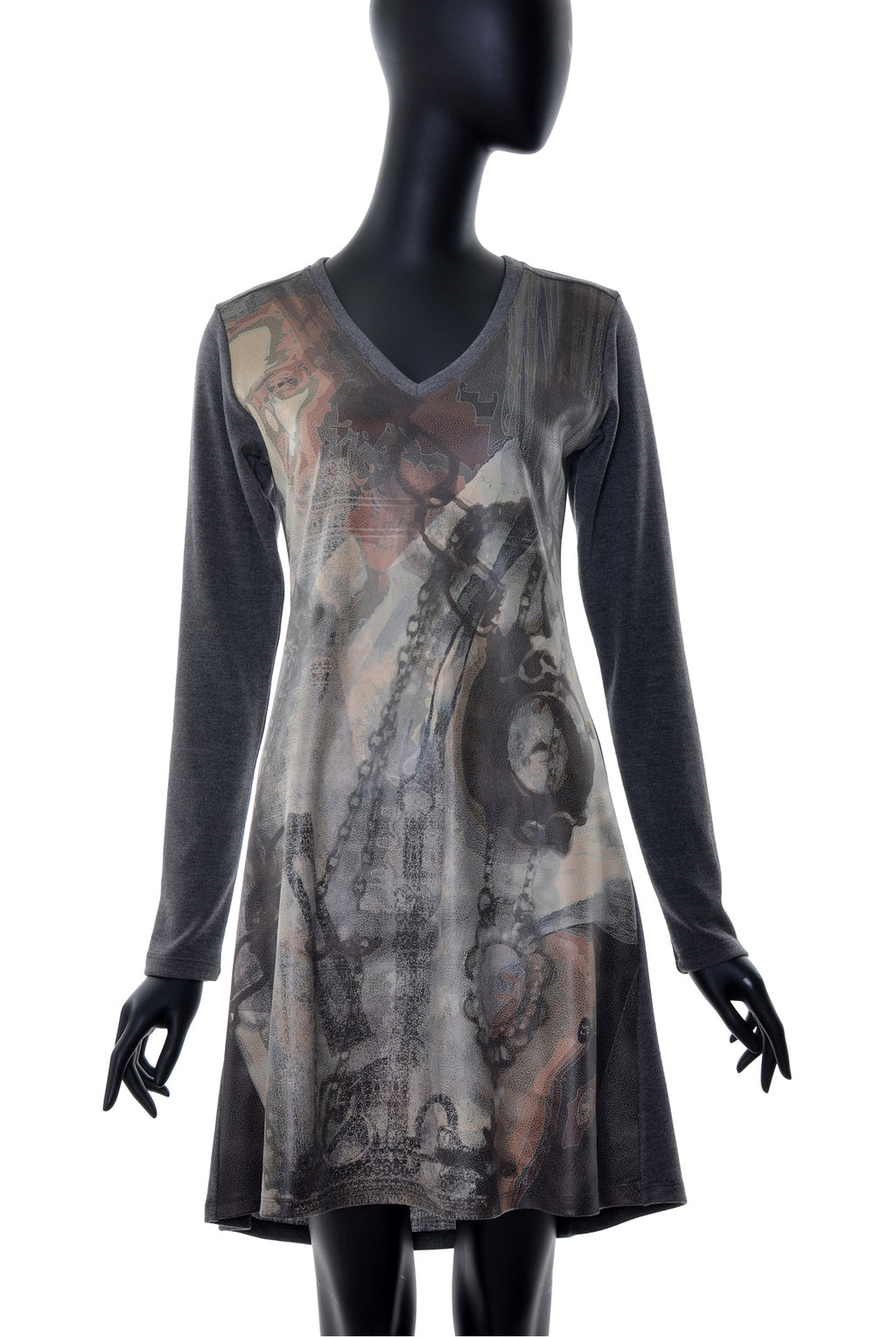 Robe évasée manches longues