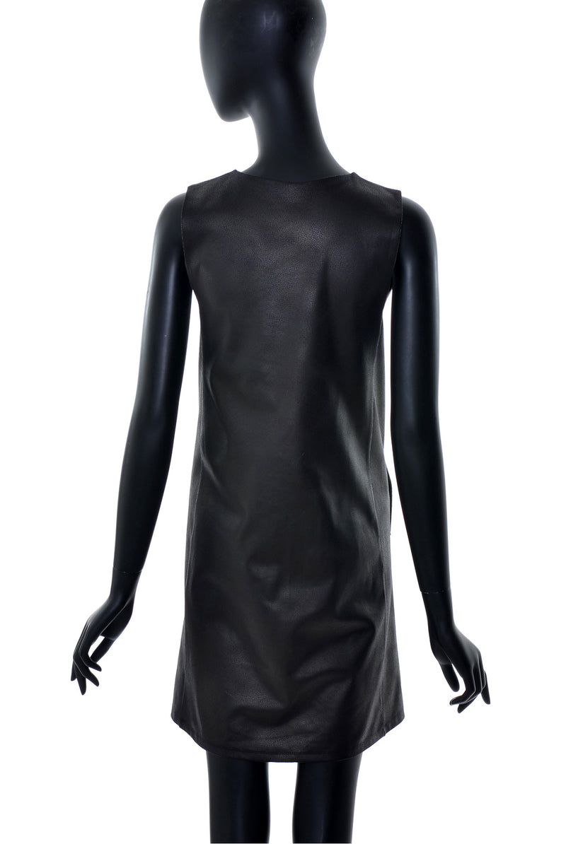 Robe Droite Texture Cuir Avec Poches
