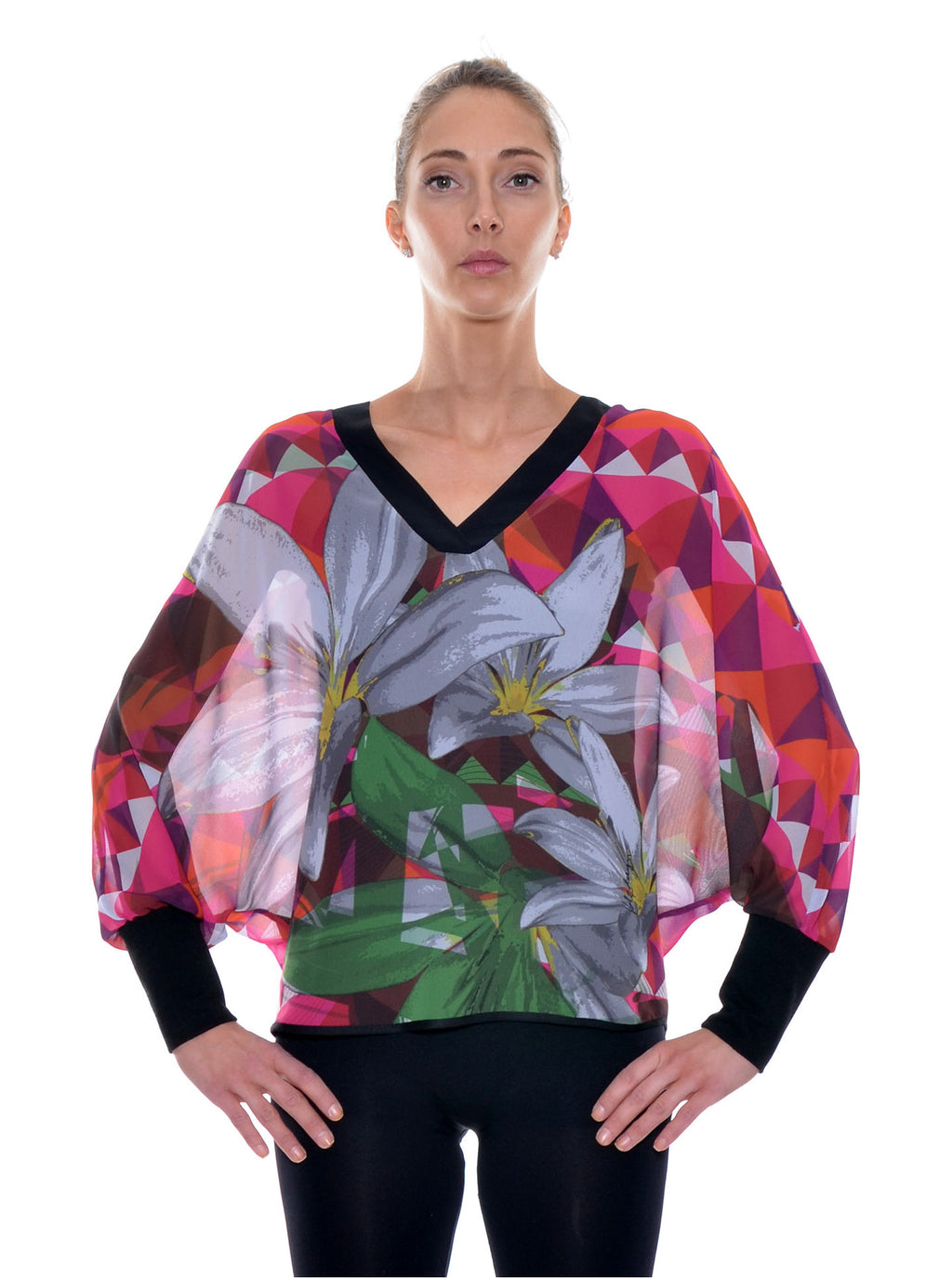 Pull Chiffon Col V no.402