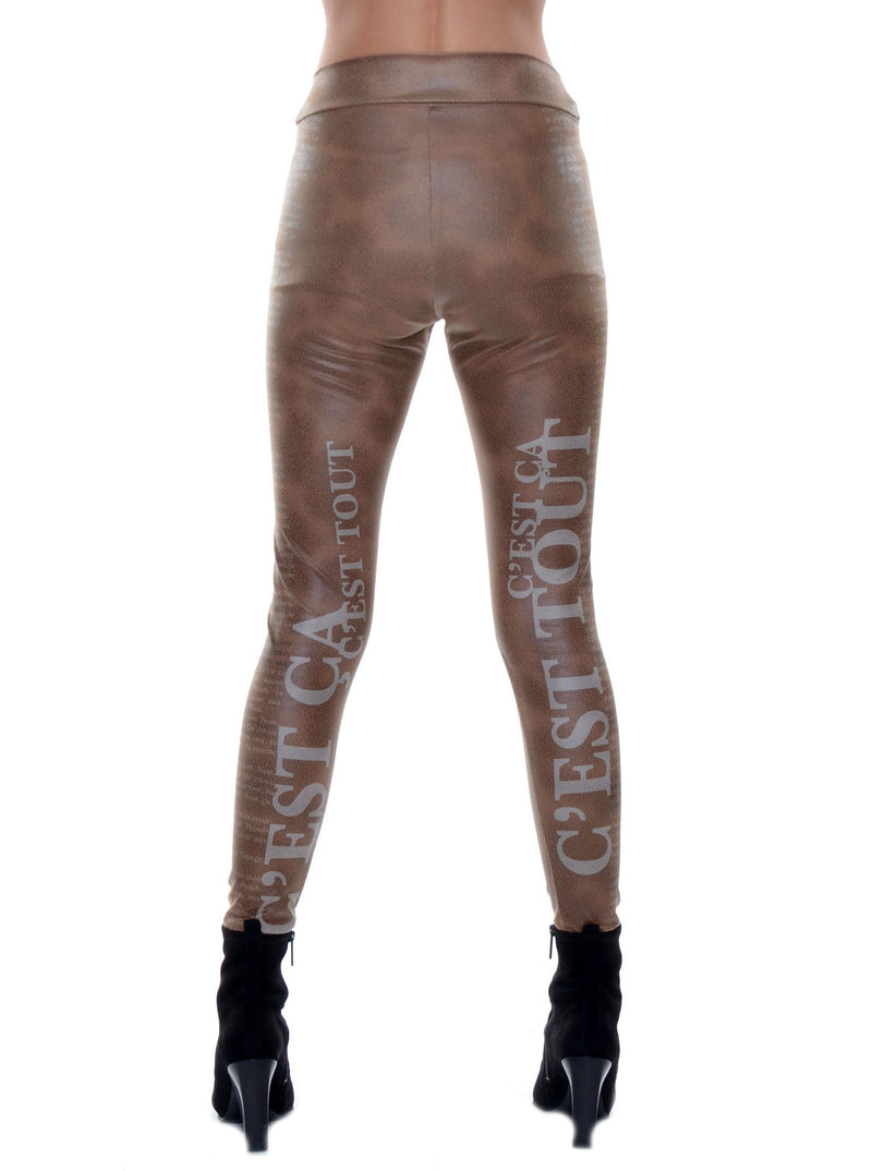 Legging Imprimé Texture Cuir no.403